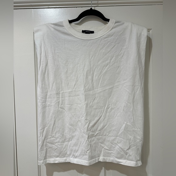 Forever 21 white padded shoulder shirt top - Picture 10 of 10
